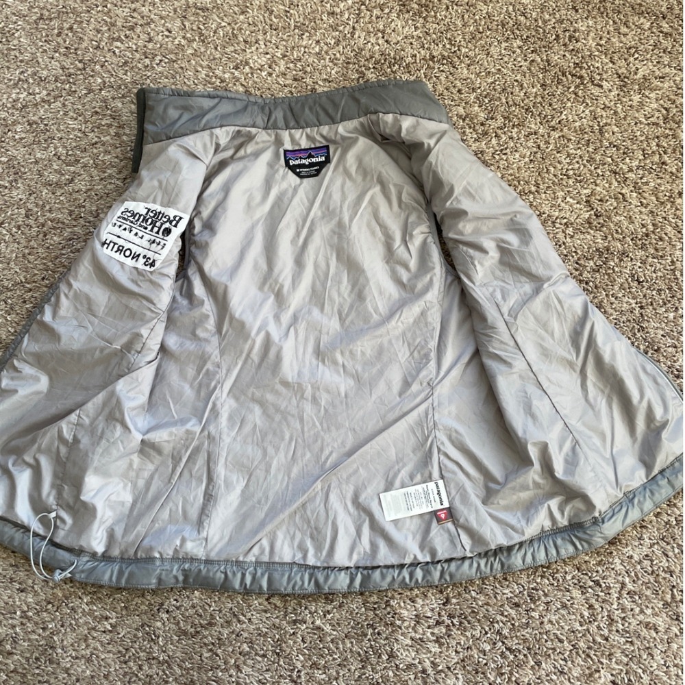 Patagonia Nano Puff Vest Womens Medium Gray Gorpcore Outdoor Better Homes Logo - Picture 7 of 12